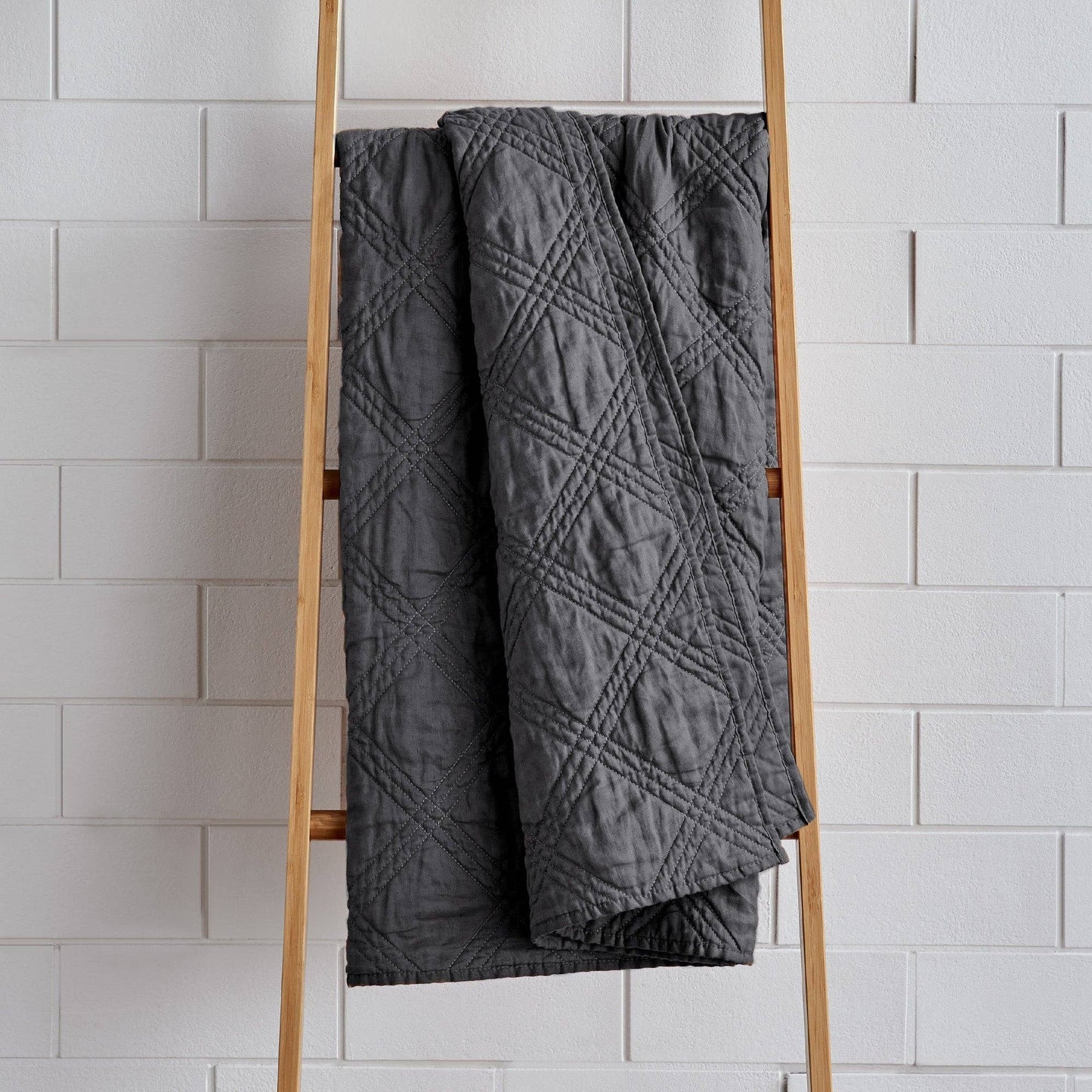 Washed Linen Quilted Throw