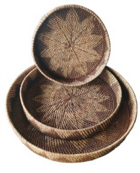 Brown Star Rattan Tray 60cm