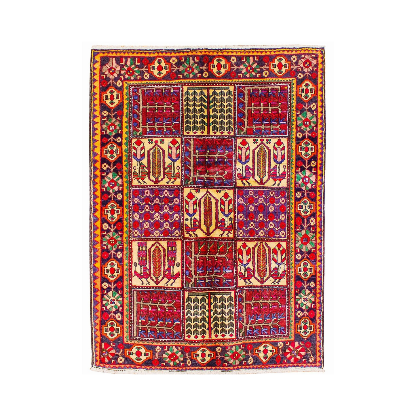 Bakhtiari Semi-Antique Wool Hand Knotted Persian Rug - 3'5" x 4'9" N17083