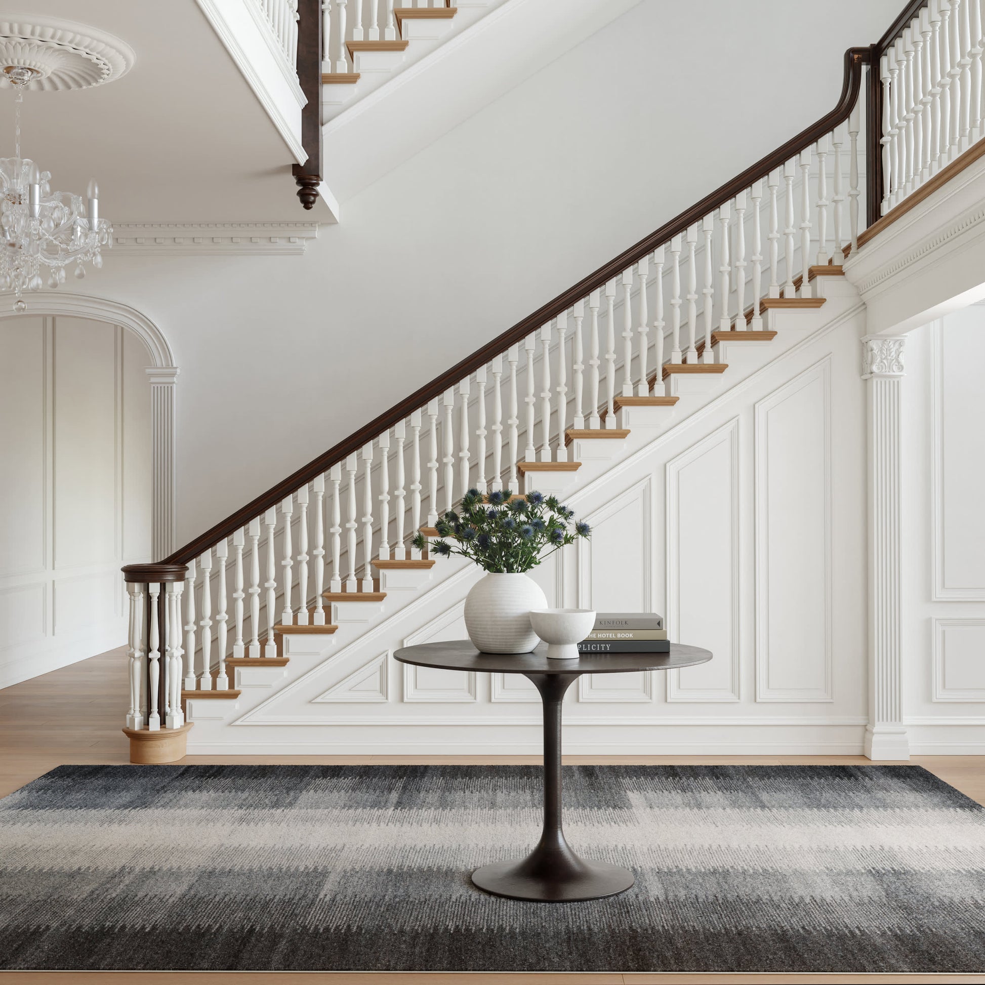 Ronan Ikat Machine Washable Rug | Charcoal