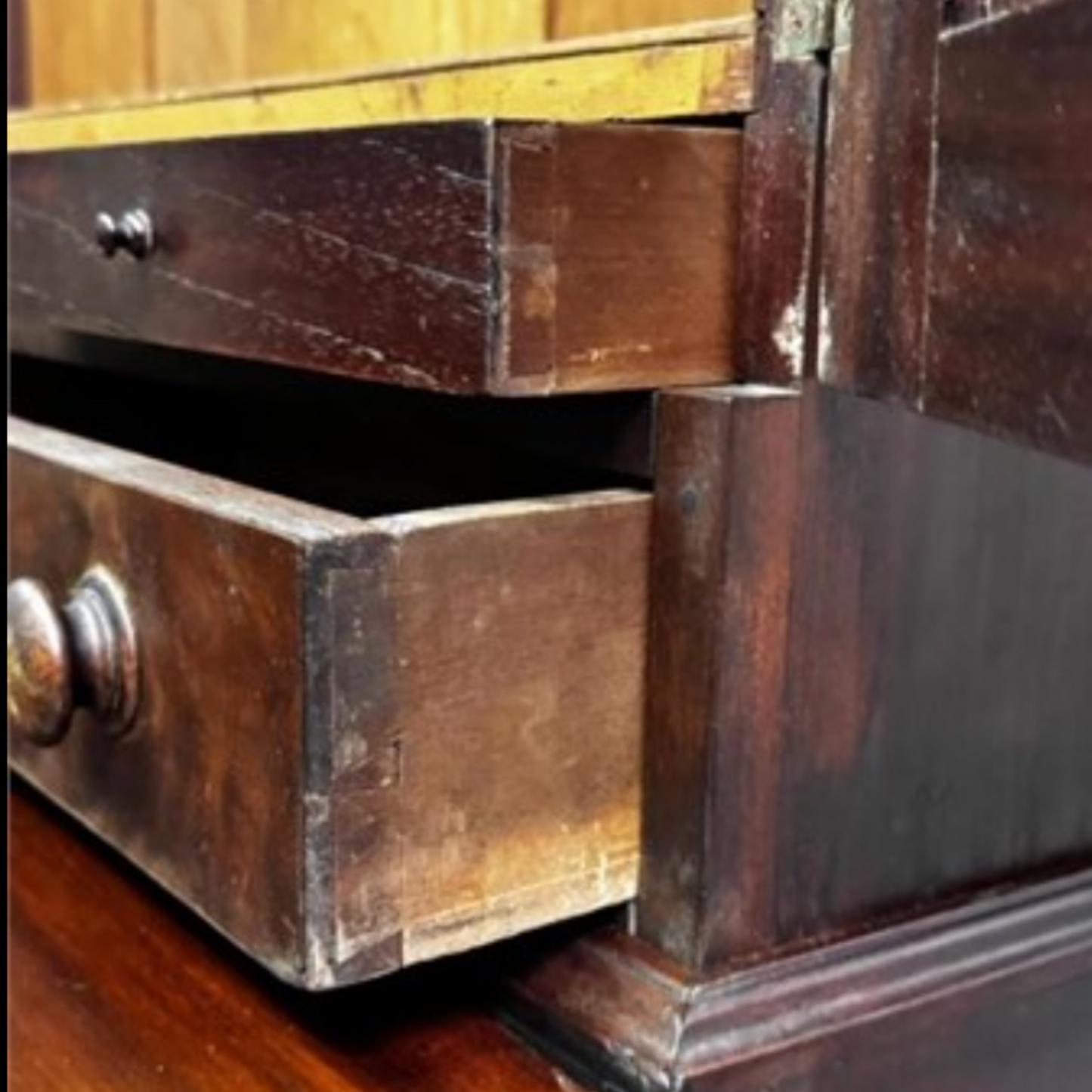 Antique 1850s Empire Blind Secretary Desk – Mahogany Masterpiece with Hidden Compartments