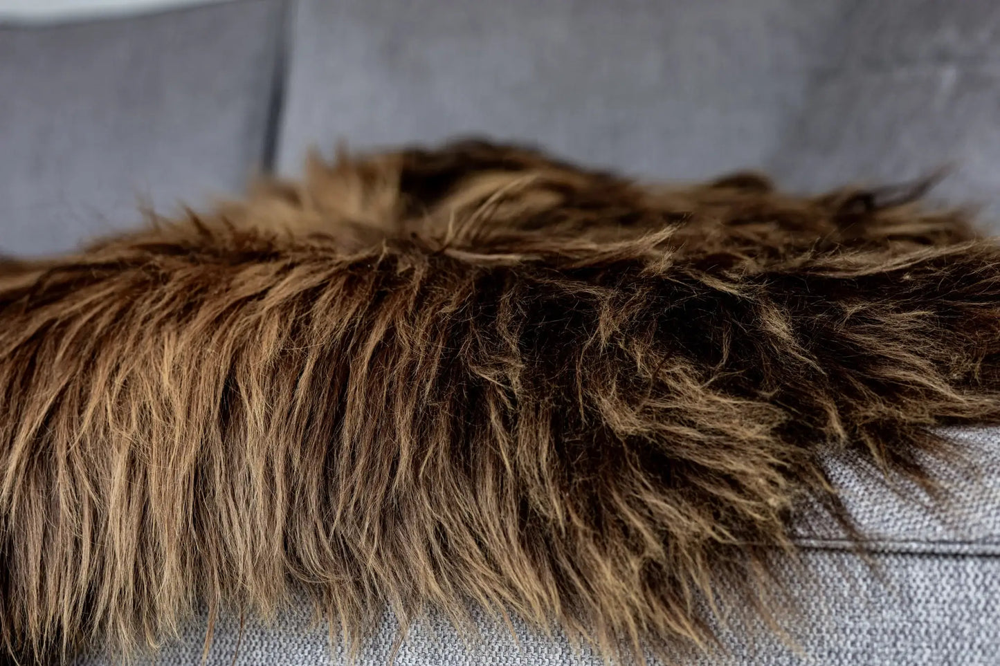 Icelandic Sheepskin | Natural Brown | Long Wool | 90-100 cm