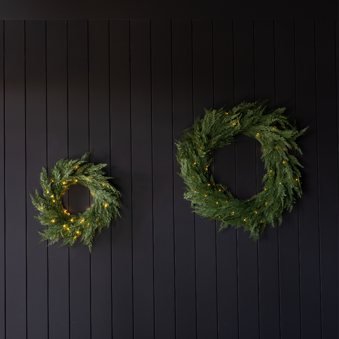 Cypress Leaf Full Real Touch Wreath - 24"