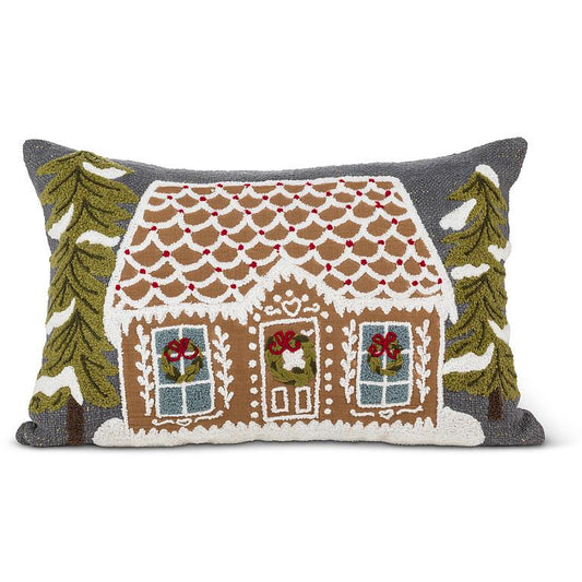 Rect Gingerbread House Pillow-12x17"L