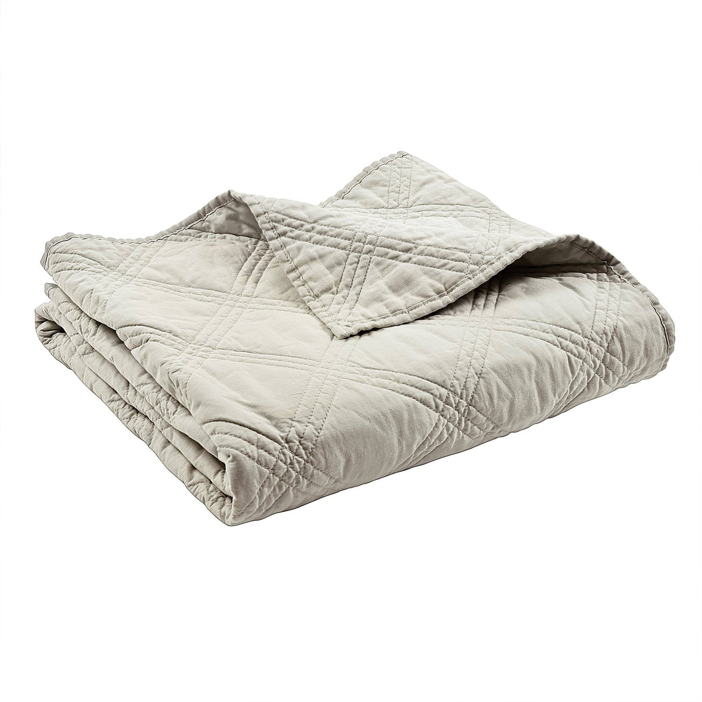 Washed Linen Quilted Throw