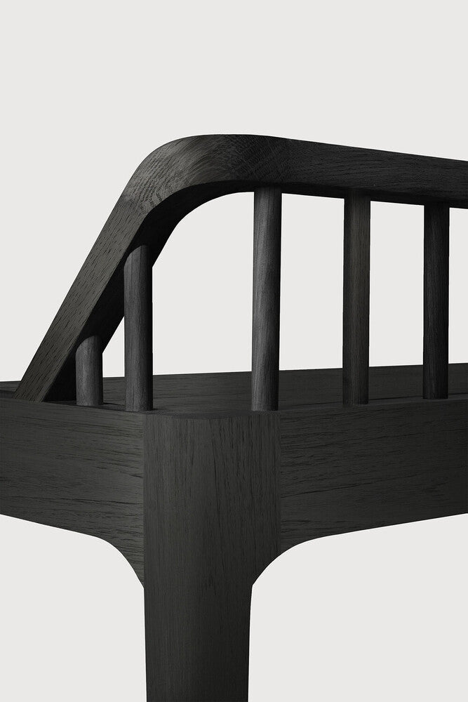 Spindle Solid Wood Bench with Varnished Finish 59.5in