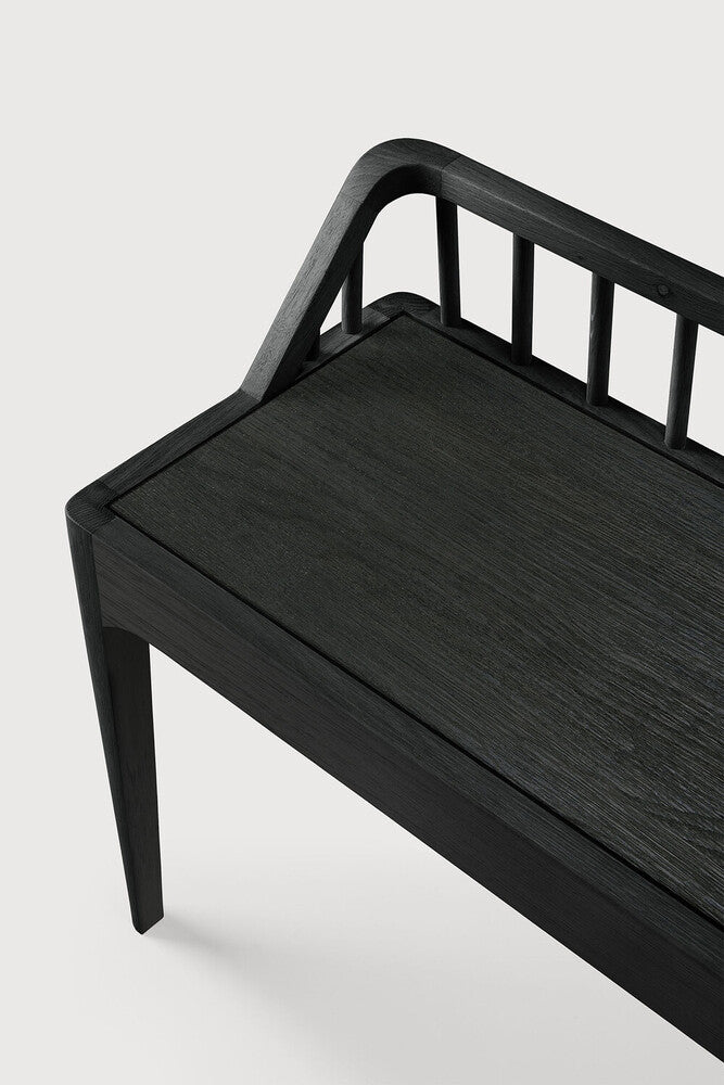 Spindle Solid Wood Bench with Varnished Finish 59.5in