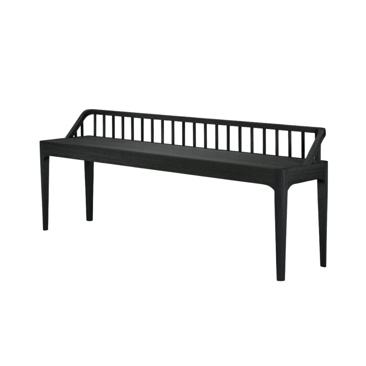 Spindle Solid Wood Bench with Varnished Finish 59.5in