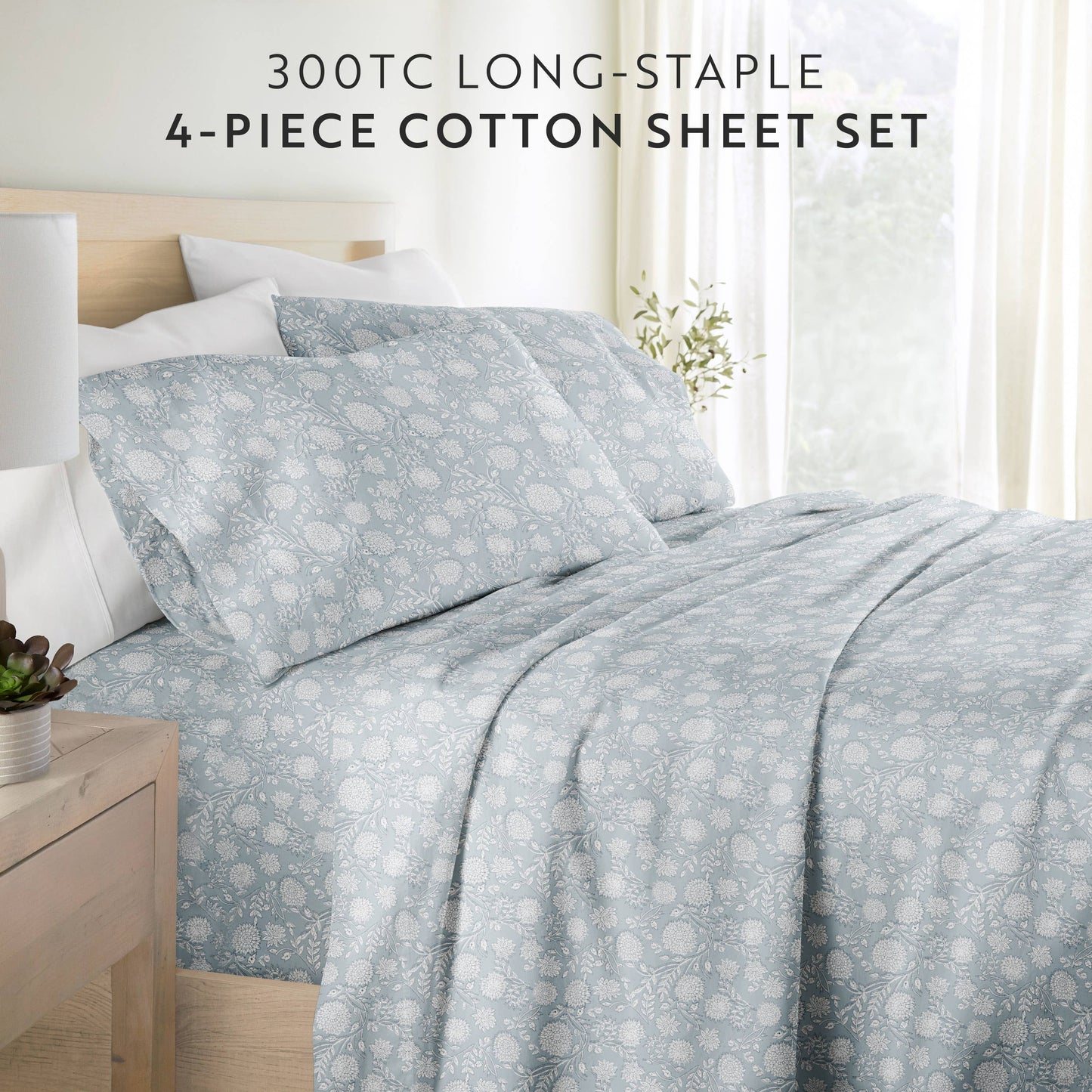 Bohemian Garden 300 Thread Count Cotton Patterned Sheet Set