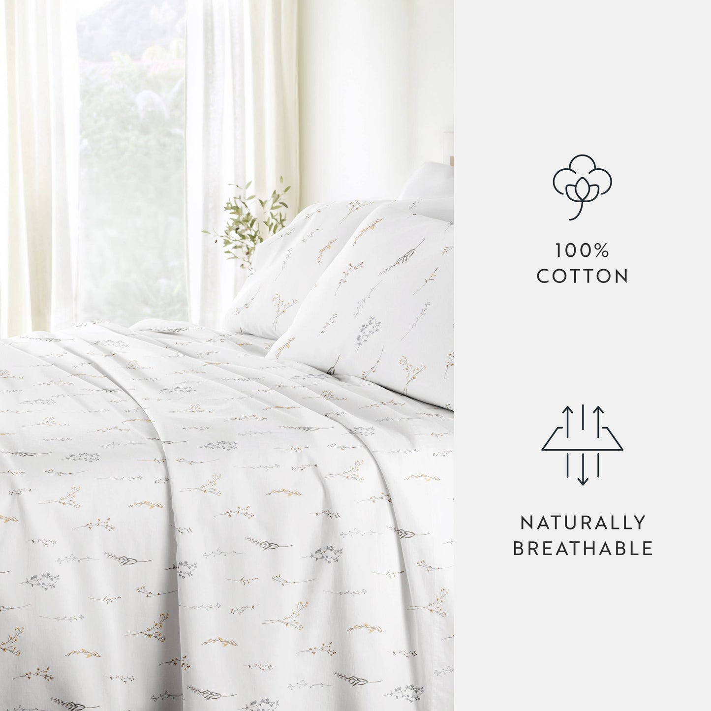 Wild Garden 300 Thread Count Cotton Patterned Sheet Set
