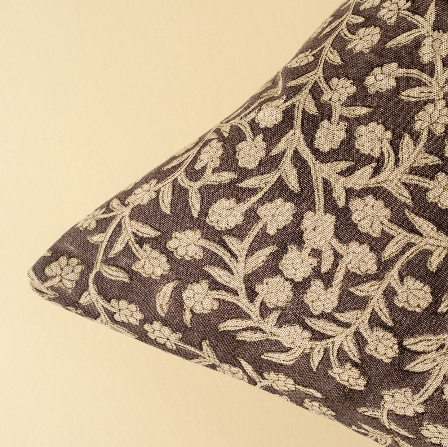 Wildvine Block Print Pillow, Heather