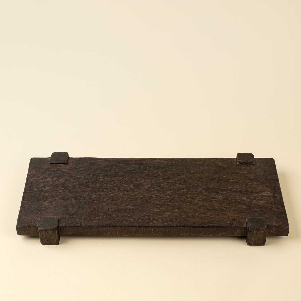 Large Drift Pedestal Tray, Dark Brown