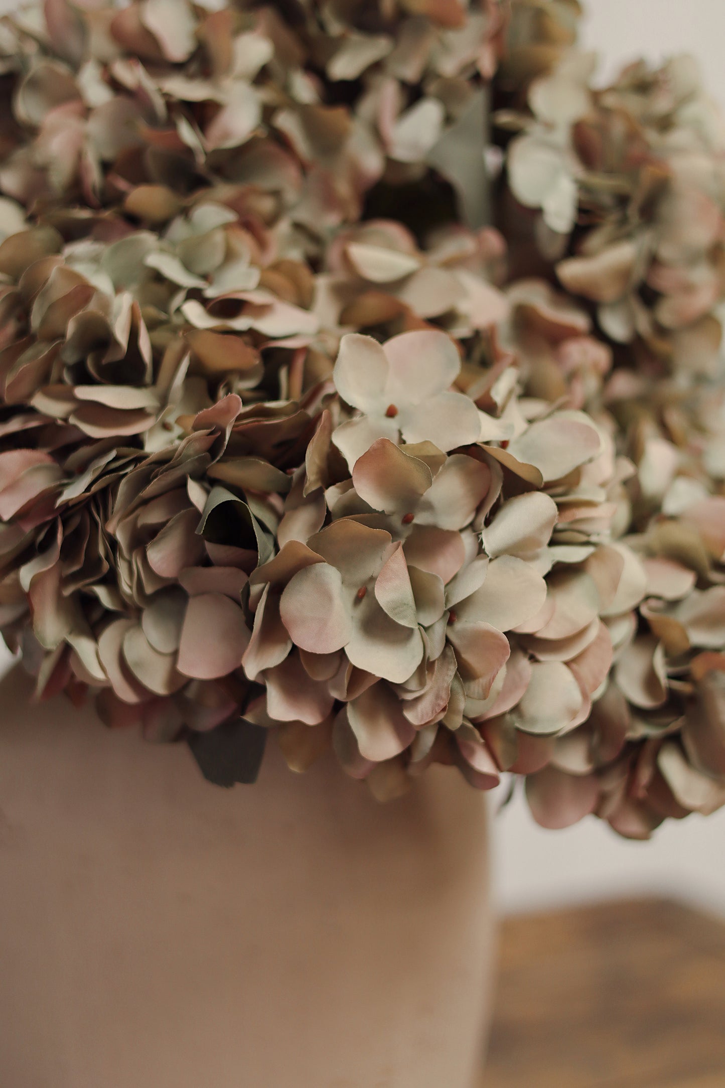 Autumn Hydrangea Spray, Vintage Green