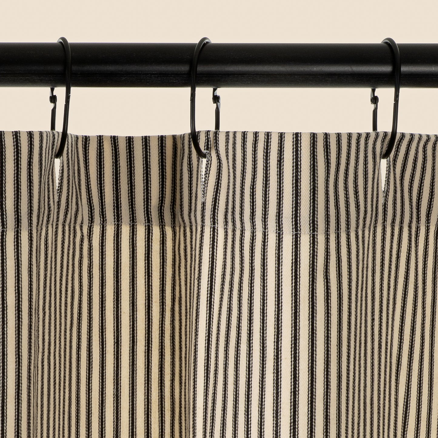 Black Ticking Shower Curtain