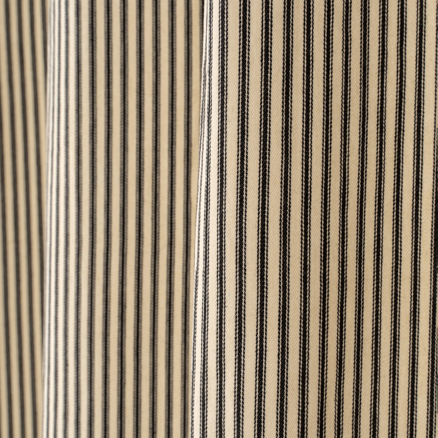 Black Ticking Shower Curtain
