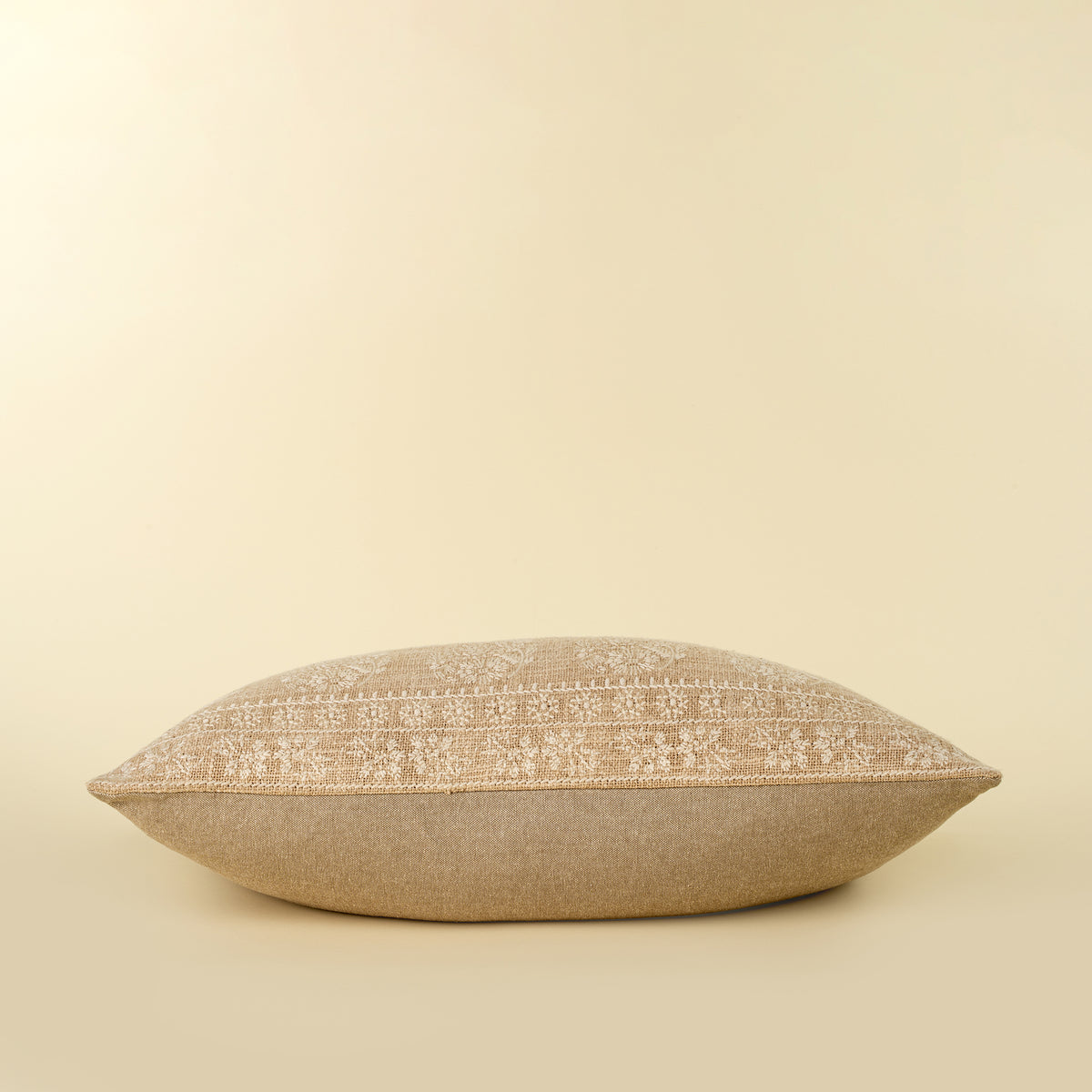 Nisha Embroidered Lumbar Pillow, Ivory