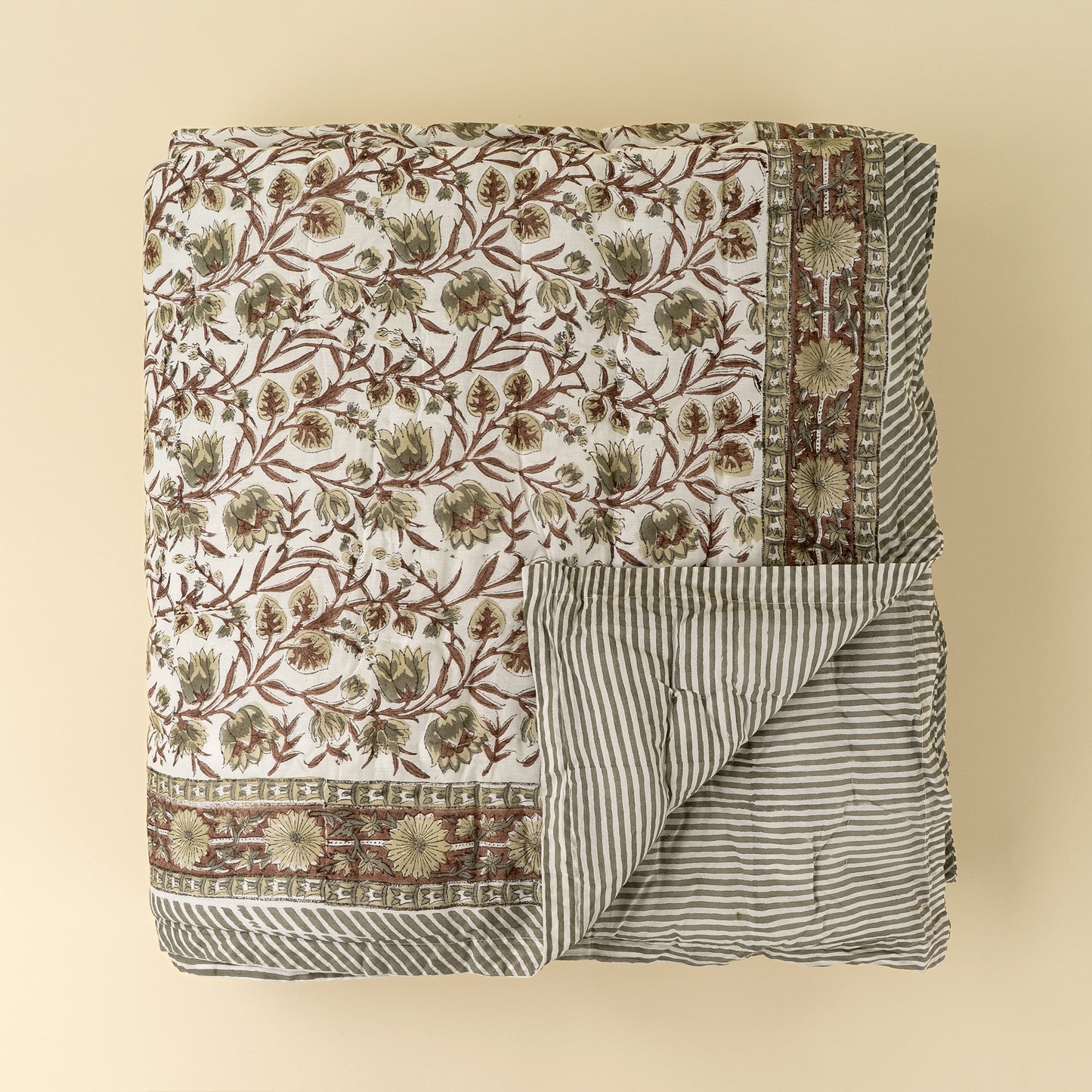 Wild Laurel Block Print Quilt, King