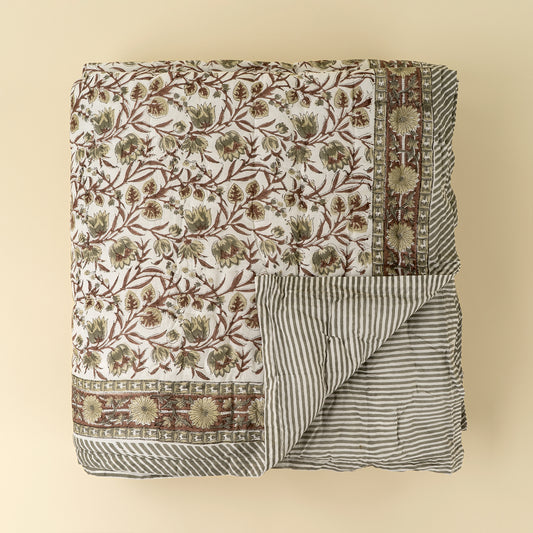 Wild Laurel Block Print Quilt, King