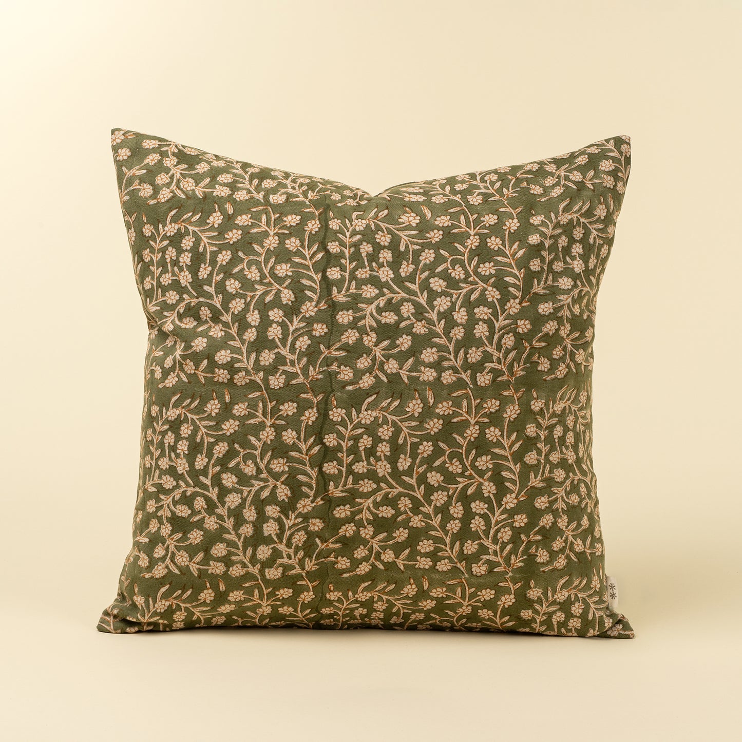 Wildvine Block Print Pillow, Olive