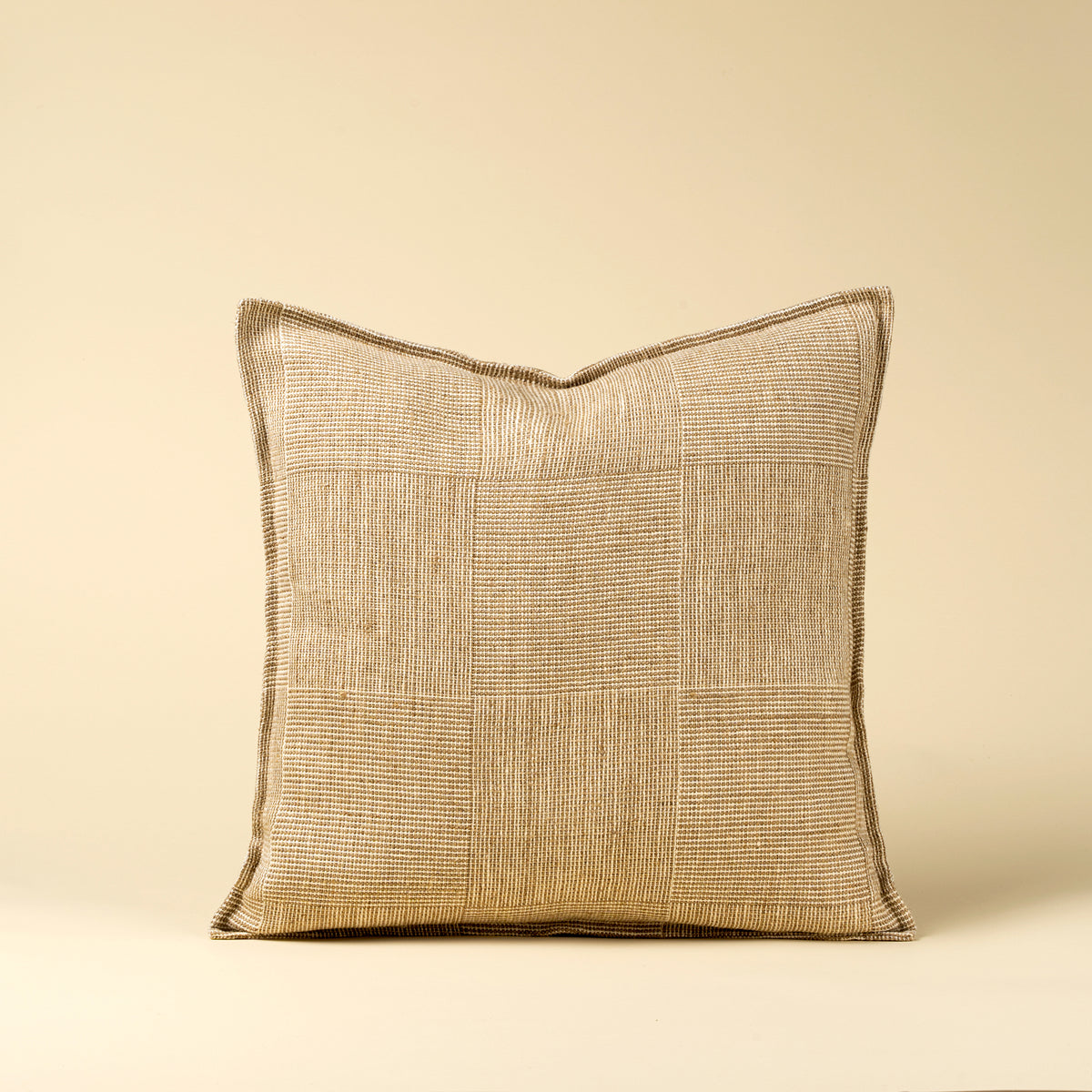 Patch Weave Linen Pillow, Ivory