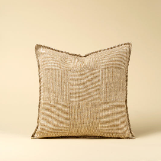 Patch Weave Linen Pillow, Ivory