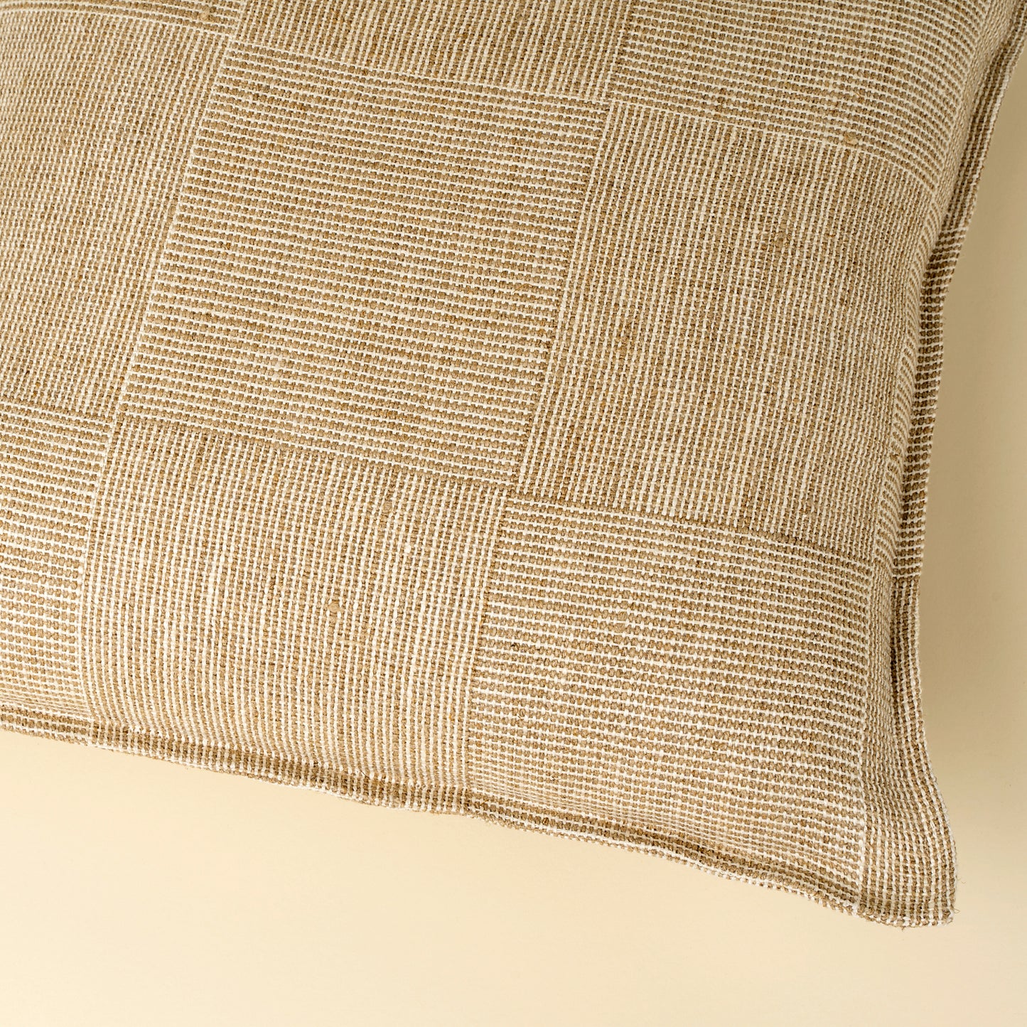 Patch Weave Linen Pillow, Ivory