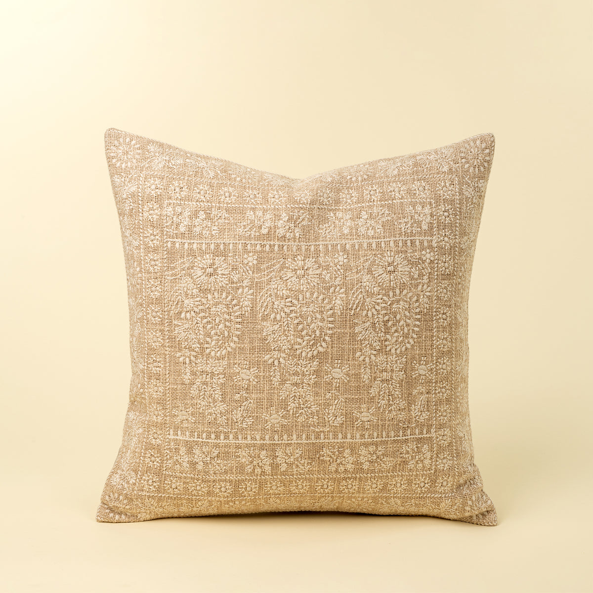 Nisha Embroidered Pillow, Ivory