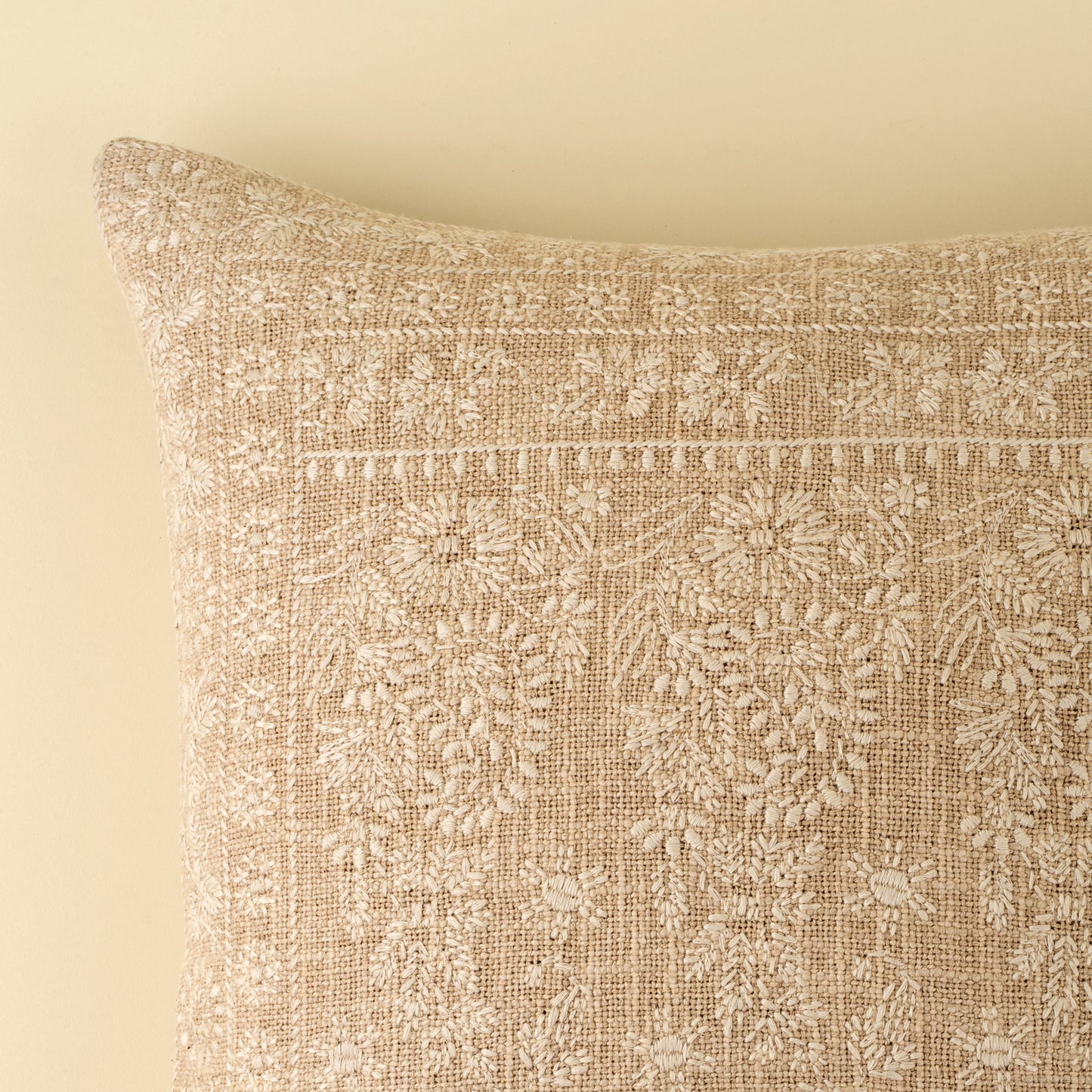Nisha Embroidered Pillow, Ivory