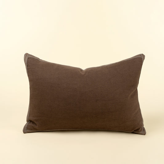 Esme Linen Lumbar Pillow, Mocha