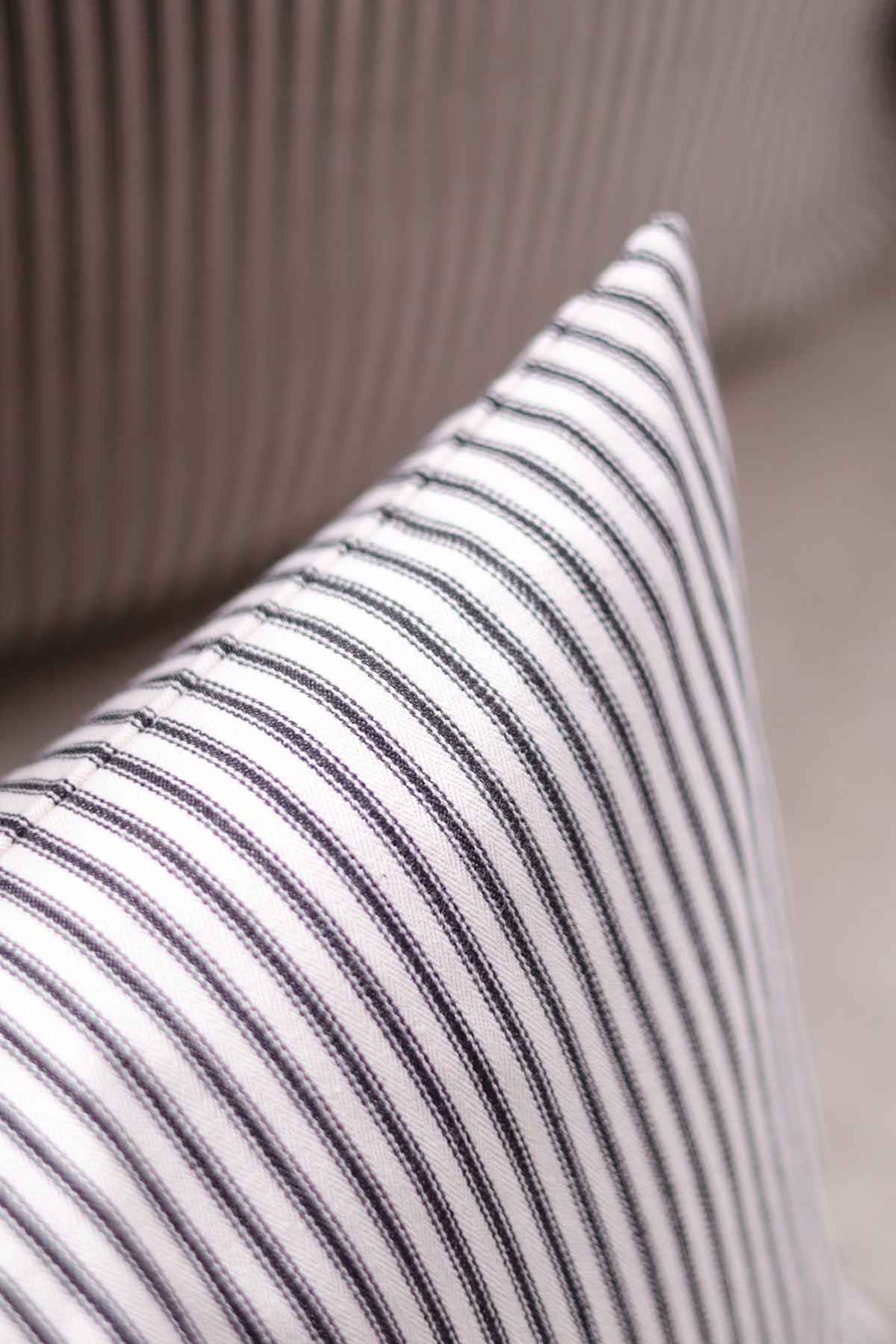 24x24 Black Ticking Pillow