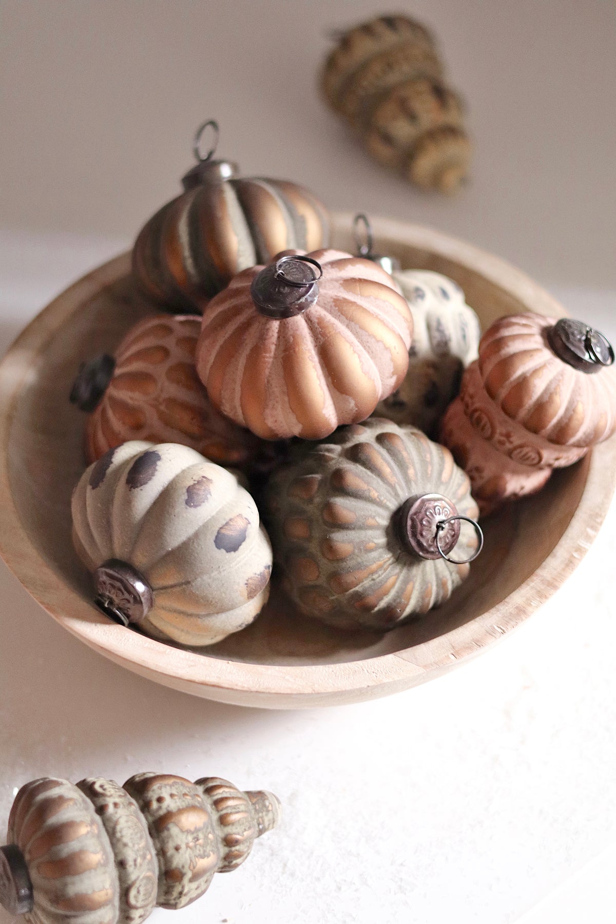Heirloom Cone Holiday Ornament, Rustic Pink