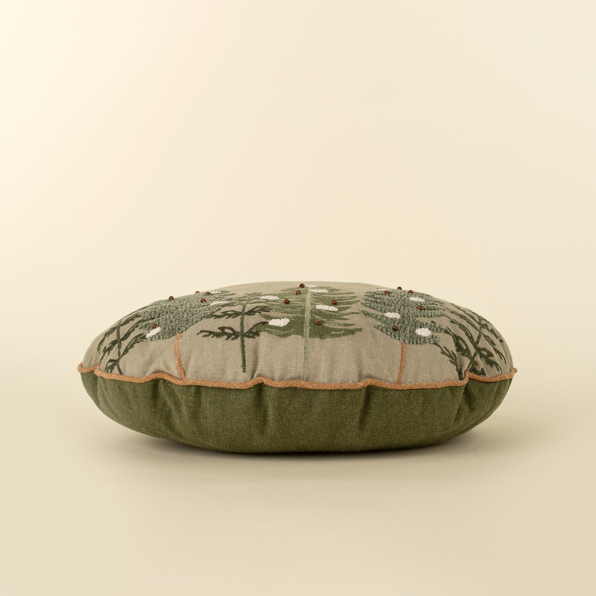 Alpine Trees Round Pillow