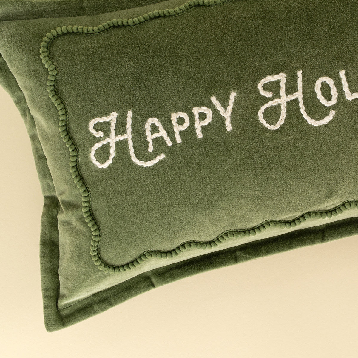 21x12 Happy Holidays Pillow, Green