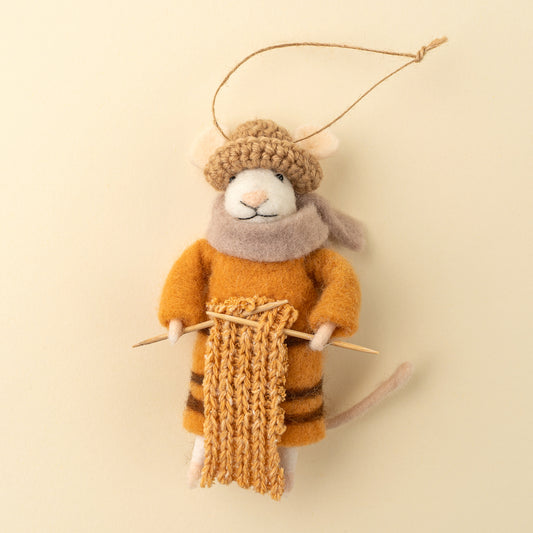 Knitting Nellie Mouse Holiday Ornament