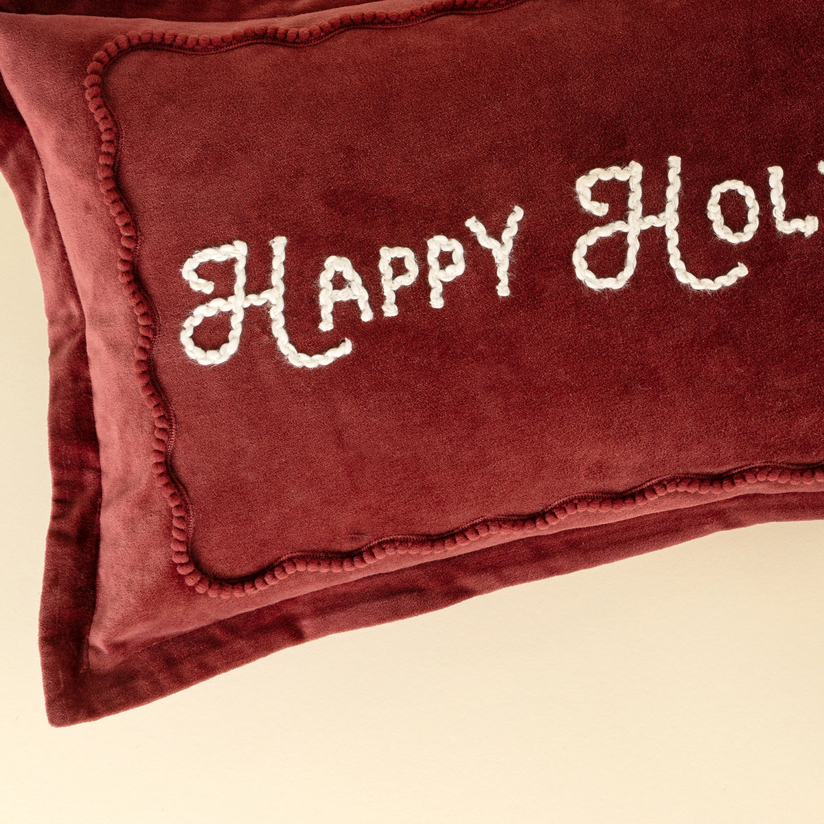 21x12 Happy Holidays Pillow, Red