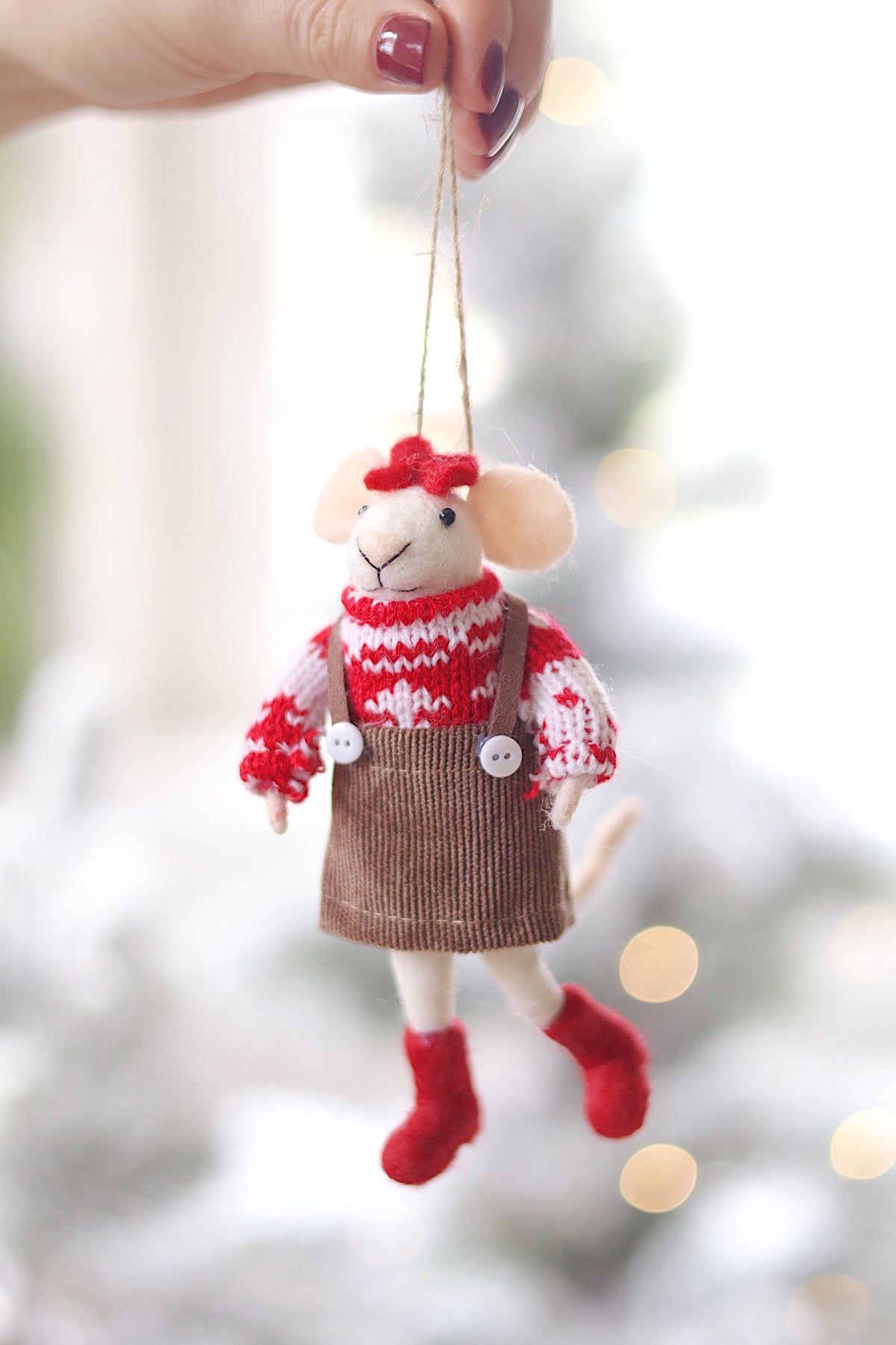 Merry Mabel Mouse Holiday Ornament