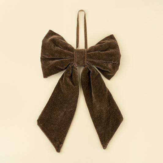 Velvet Bow Hanging L, Chocolate