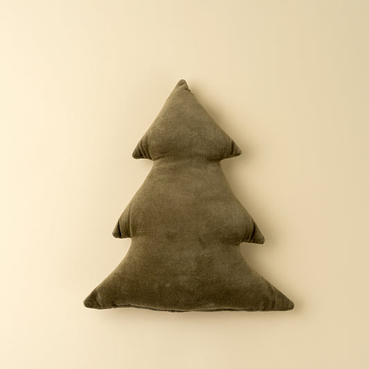 Velvet Tree Pillow, Olive