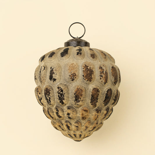 Heirloom Cone Holiday Ornament, Rustic Green
