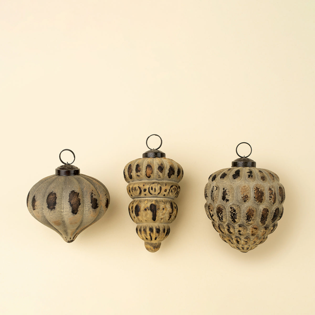 Heirloom Cone Holiday Ornament, Rustic Green