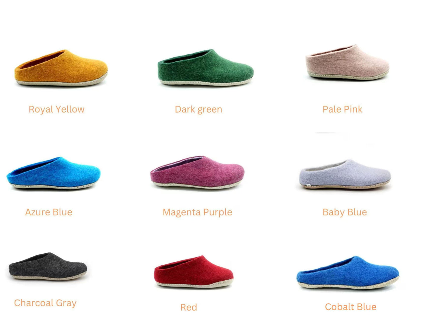 Handmade Unisex Wool Indoor Slippers - Customizable