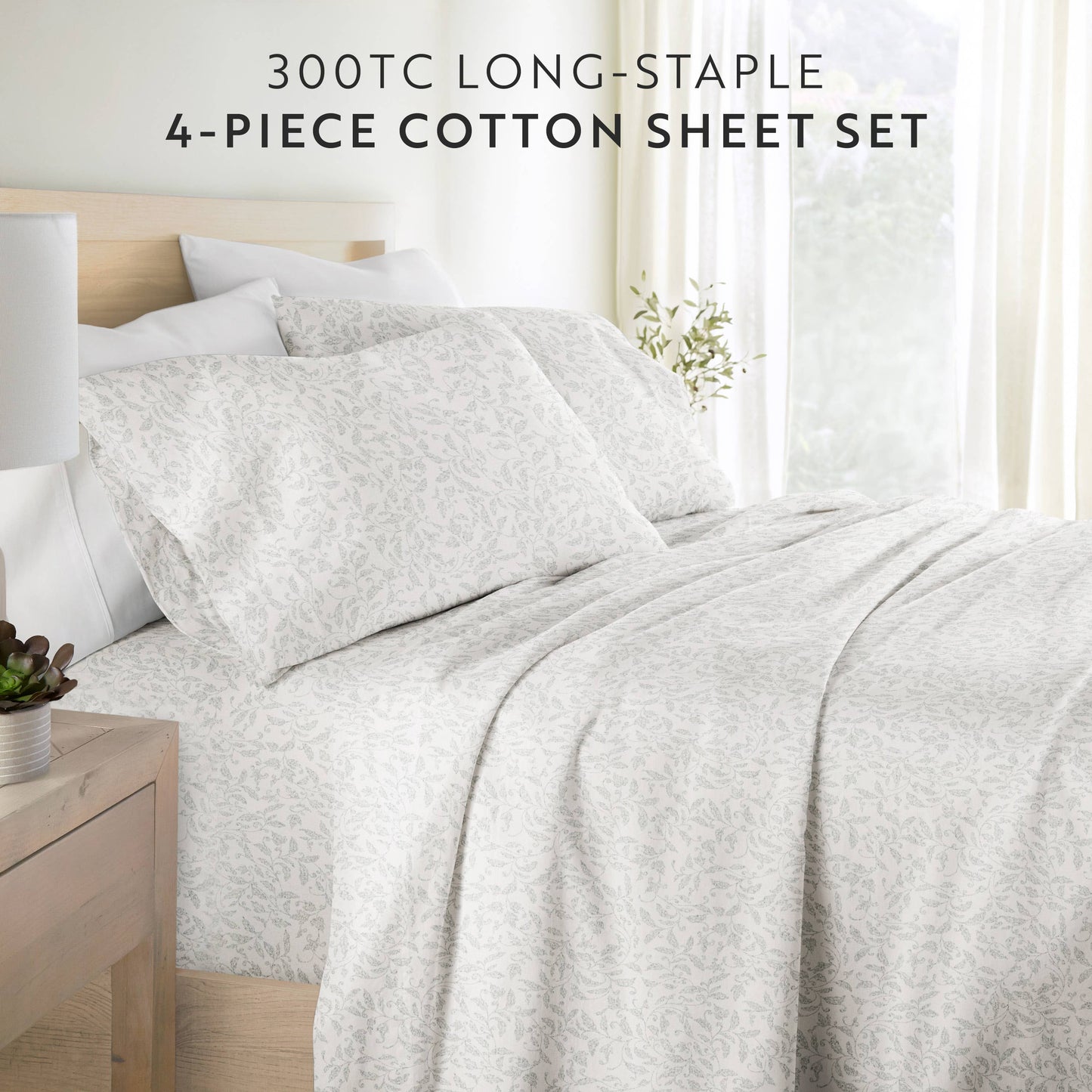 300 Thread Count Cotton Printed Sheets