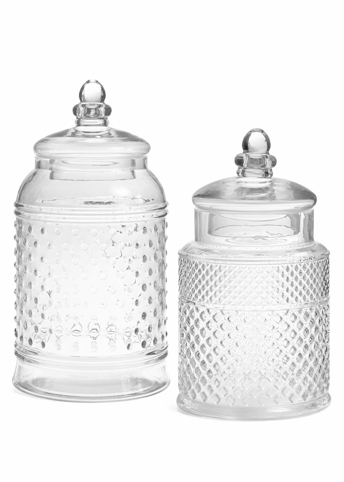 JAR LARGE TEXTURED GLASS CLEAR