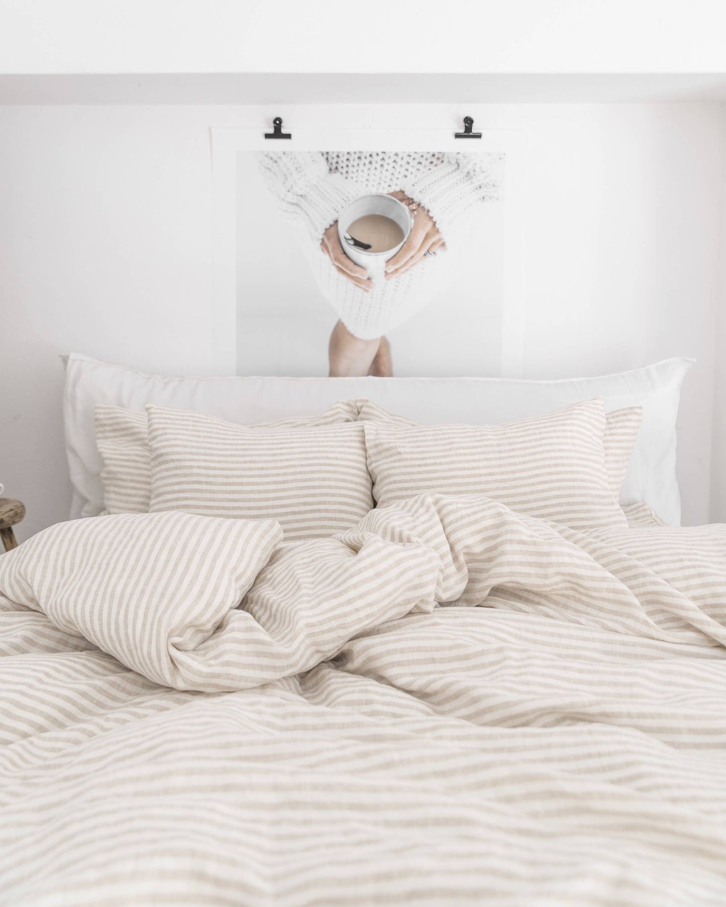 Striped in Natural Duvet Cover