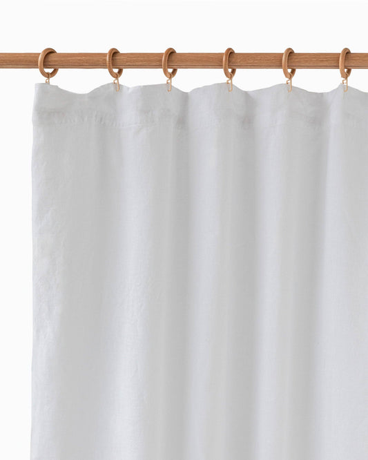 Waterproof linen shower curtain panel (1 pcs) in White