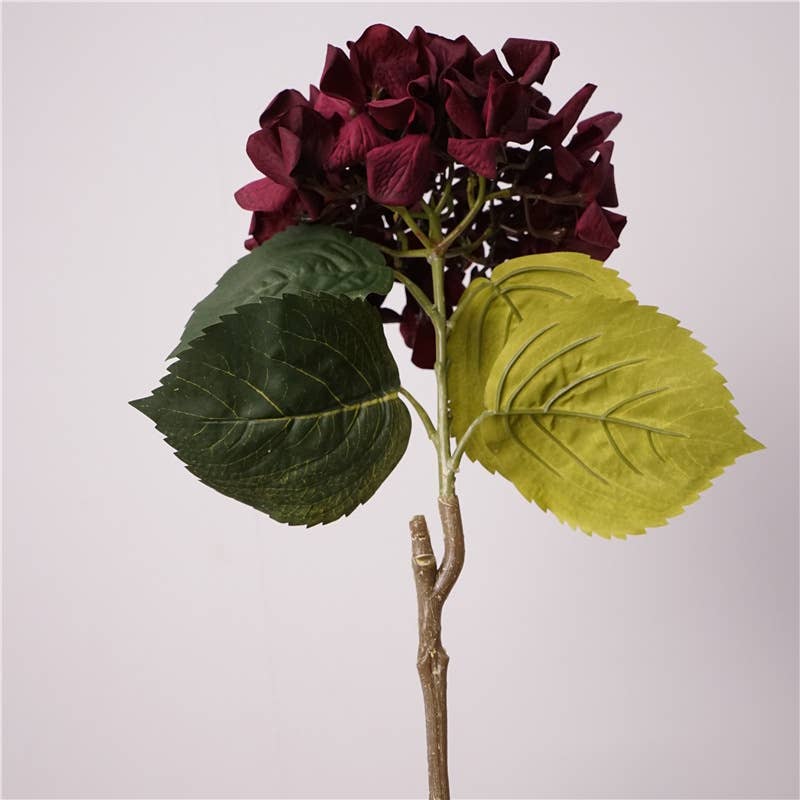 24"Lux Designer-Grade Ultra-Realistic Hydrangea–(7"Bloom)