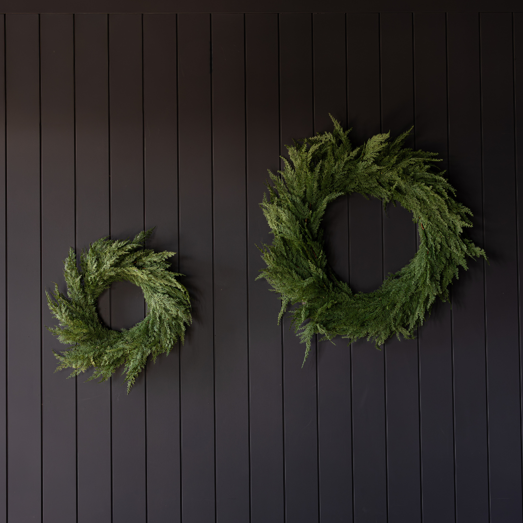 Cypress Leaf Full Real Touch Wreath - 24"