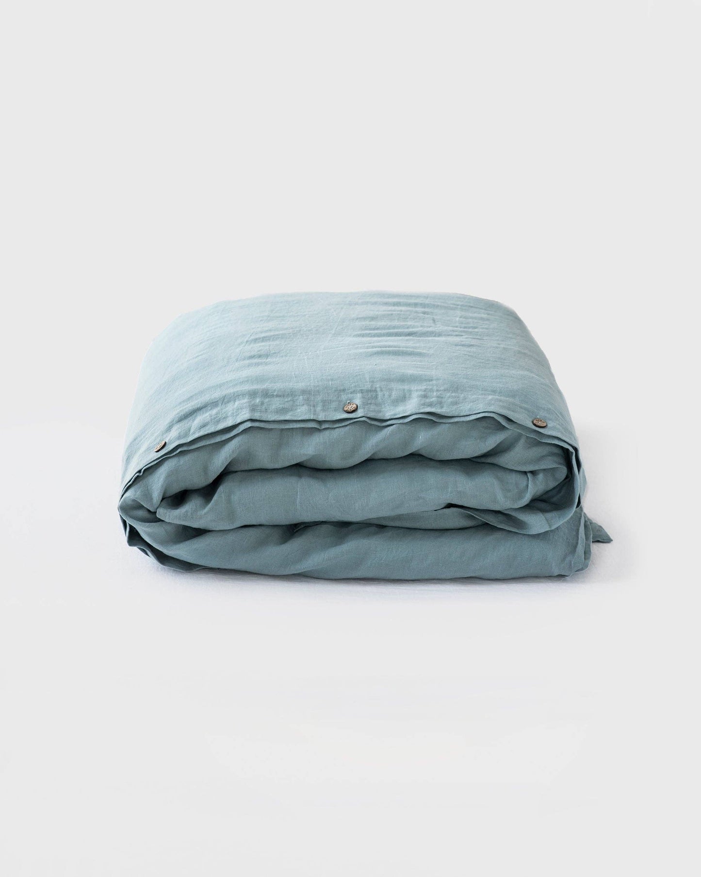 Dusty blue linen duvet cover