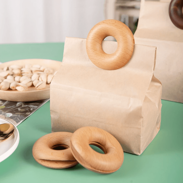 Wooden Donut Bag Clips