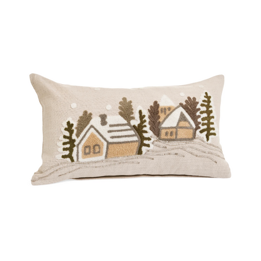 Cushion Emb/Houses & Trees